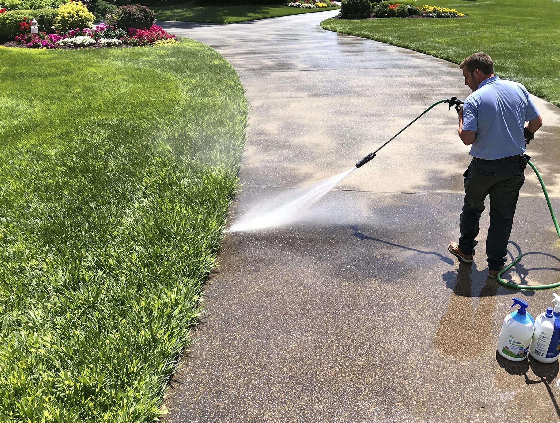 Before and after pressure washing by University Heights Power Washing in University Heights